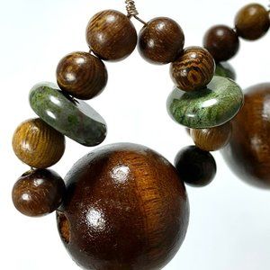 NWT Styled by Christa handmade wood and jasper earrings